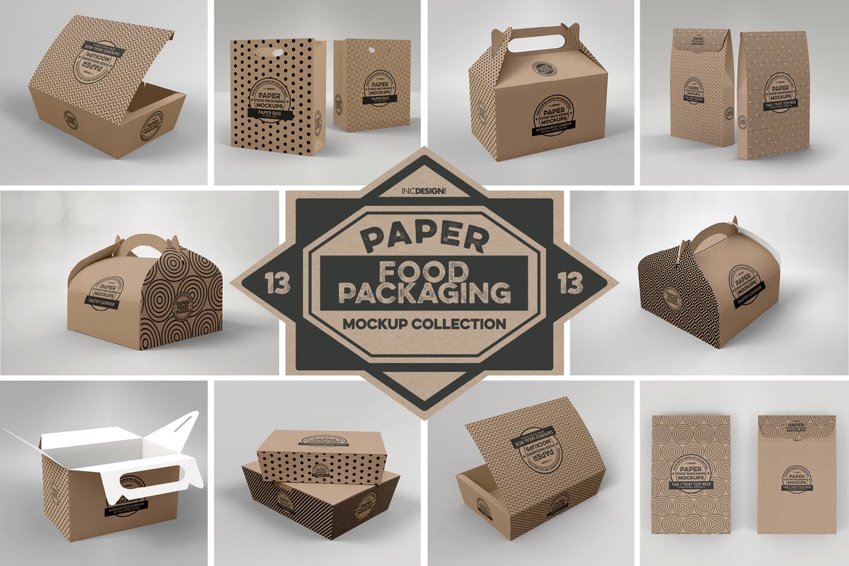 麦当劳/KFC快餐外卖食品纸包装样机Vol.13 Paper Food Box Packaging Mockups Vol. 13插图