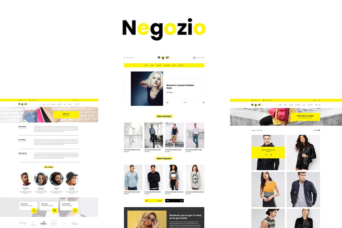 服饰鞋帽品牌外贸电商网站PSD模板 Negozio插图