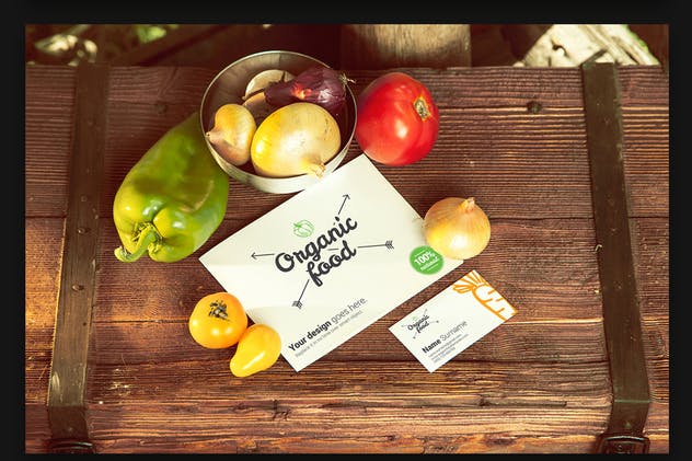 有机天然食物品牌样机模板 Organic Food Photo Mockup / Vegetables插图(8)