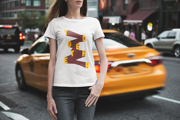 时尚T恤都市版服装样机Vol.4 T-Shirt Mockup Urban Edition Vol. 4插图(1)
