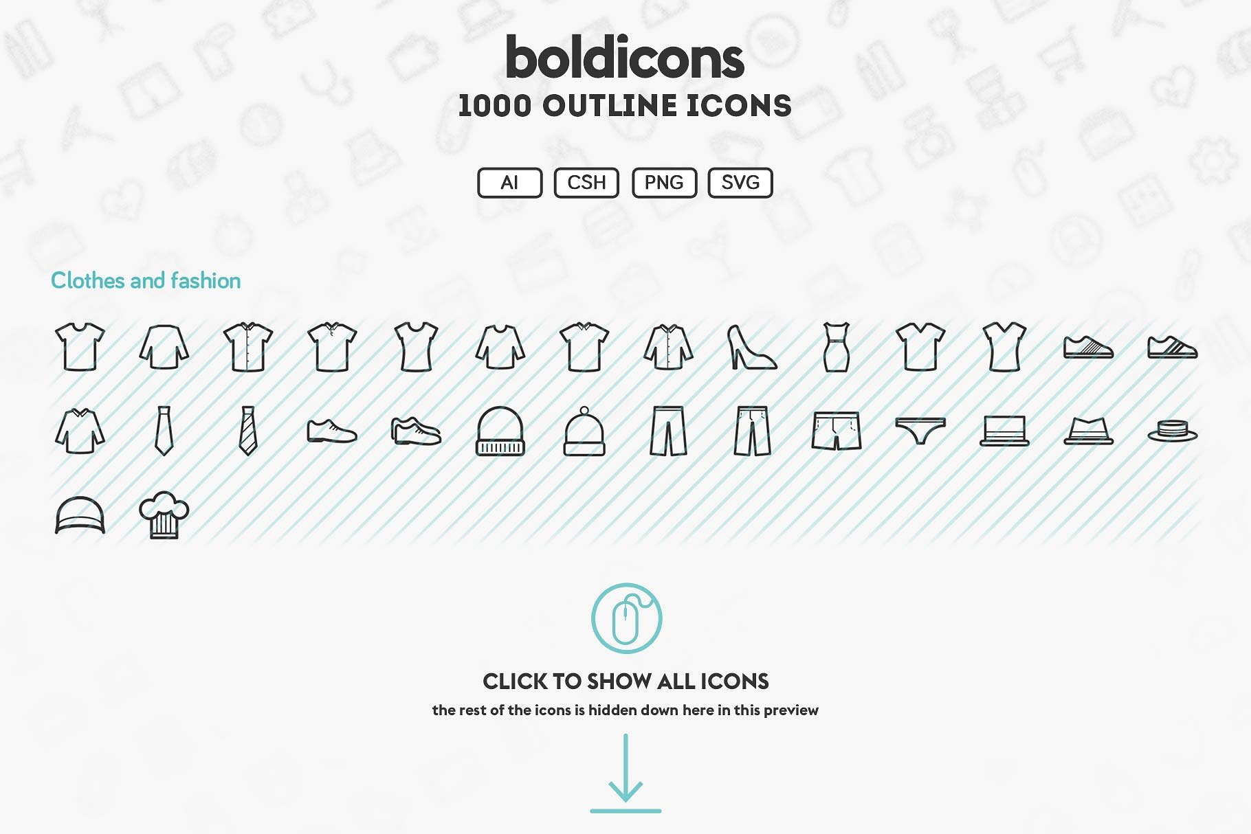 1000枚多领域粗线条轮廓图标 Boldicons – 1000 outline icons插图(2)