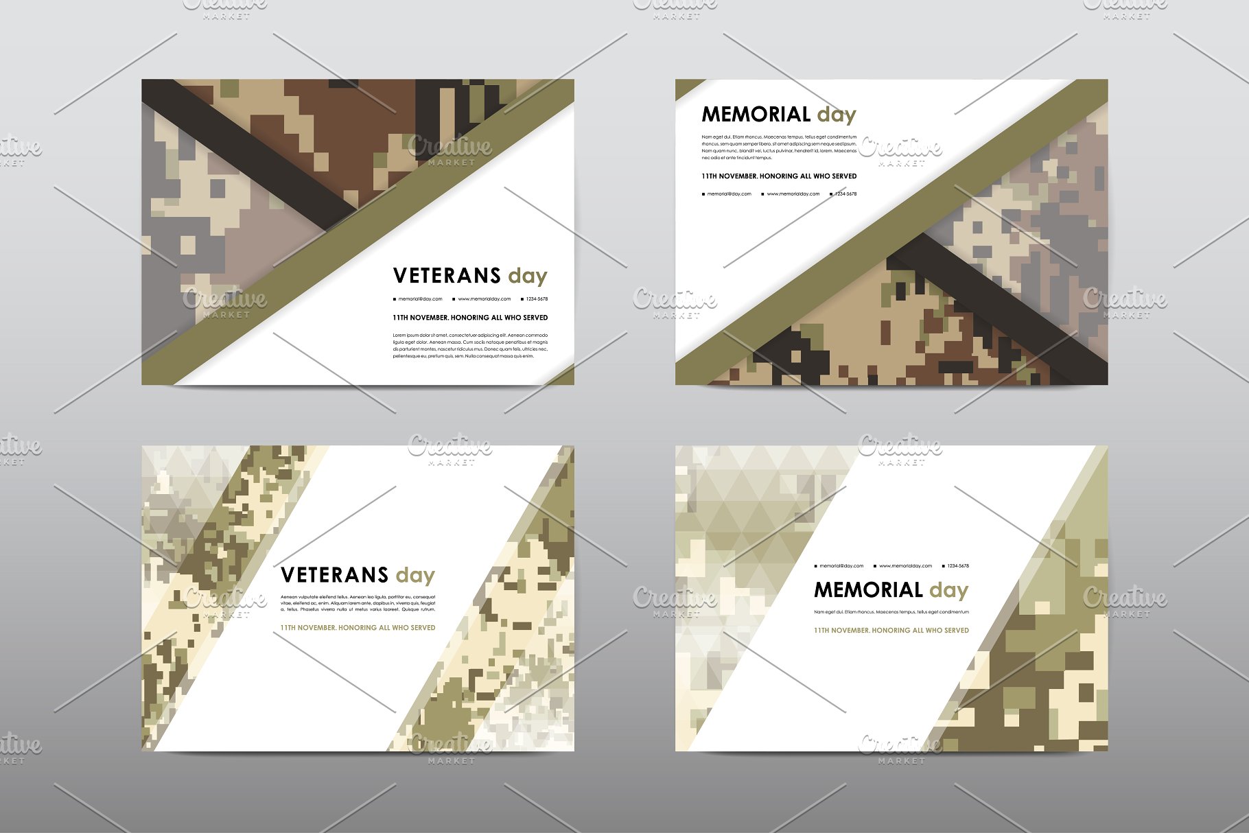 40+老兵节军人宣传小册模板 Veteran’s Day Brochures Bundle插图(36)
