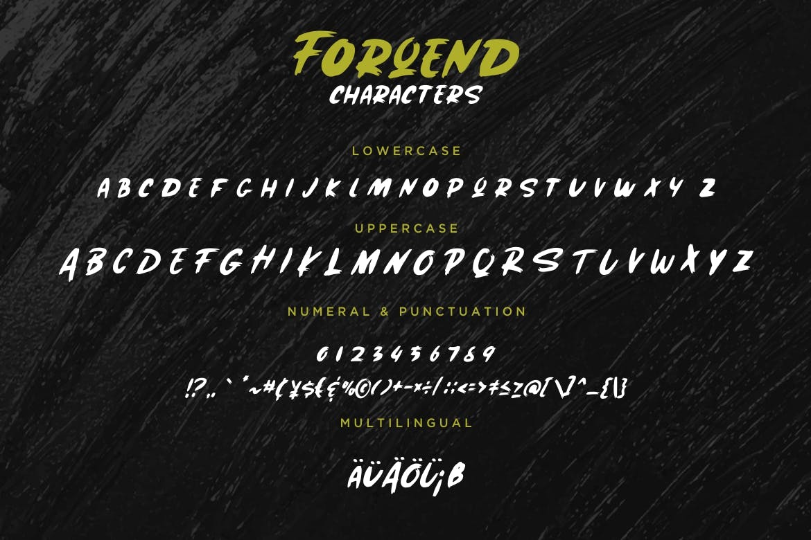 圆润厚实英文笔刷字体下载 Forqend Brush Typeface插图(6)