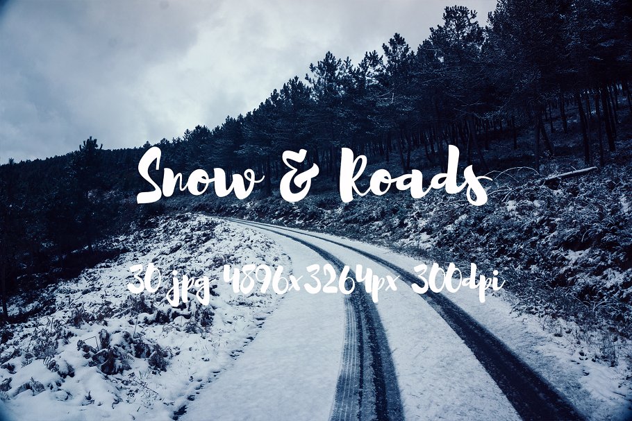欧洲冬天雪景乡村公路高清照片素材 Snow and Roads photo pack插图(9)