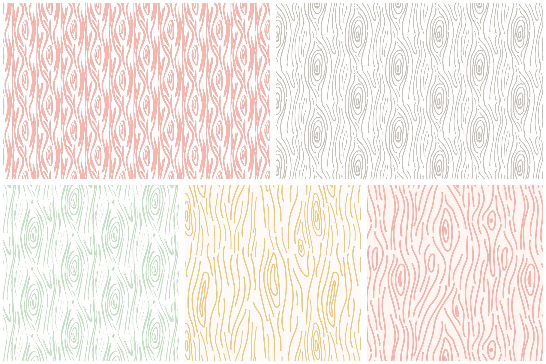 木纹木头年轮图案背景 Woodgrain Patterns插图(6)