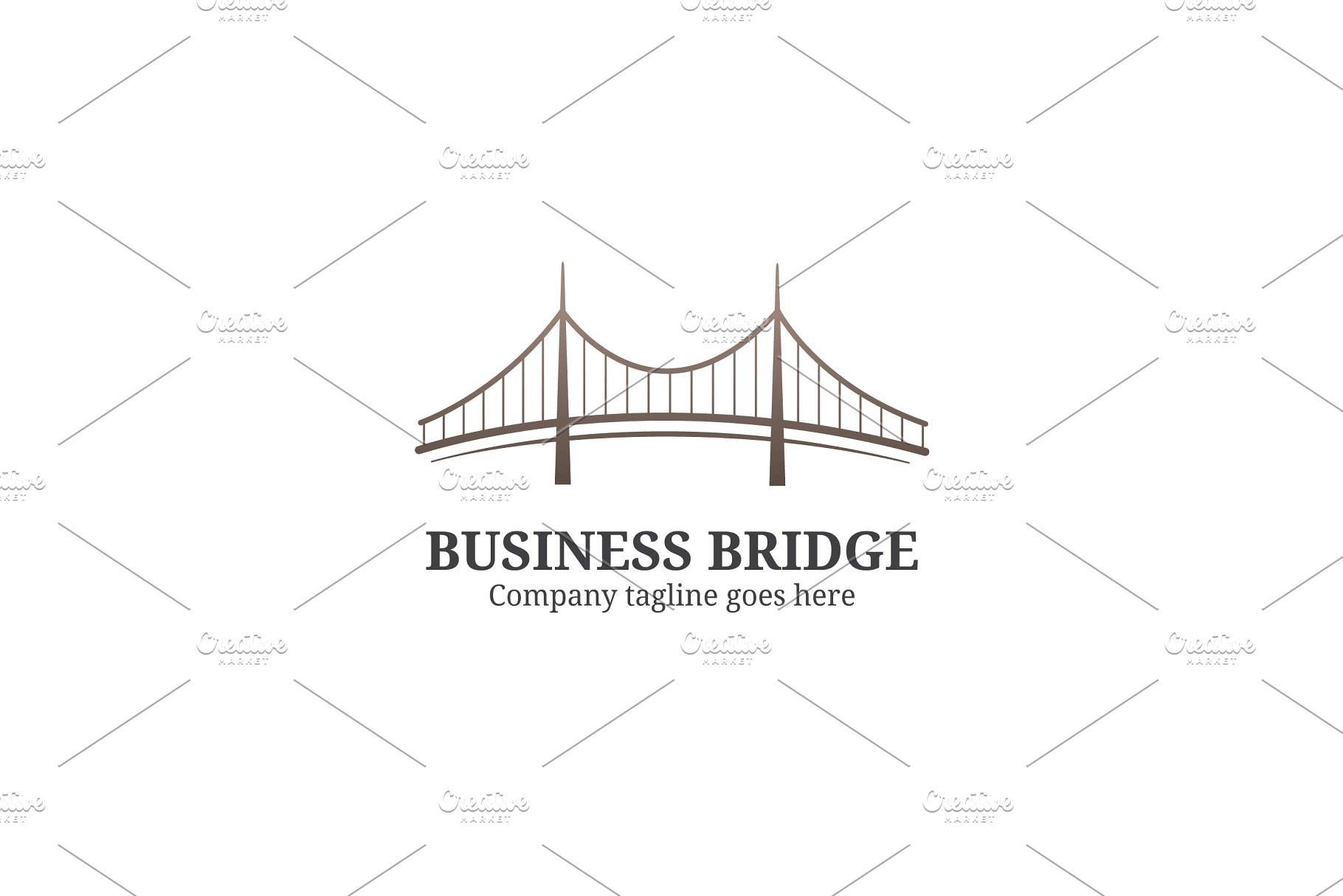 商业桥梁形象图形Logo模板 Business Bridge Logo插图(4)