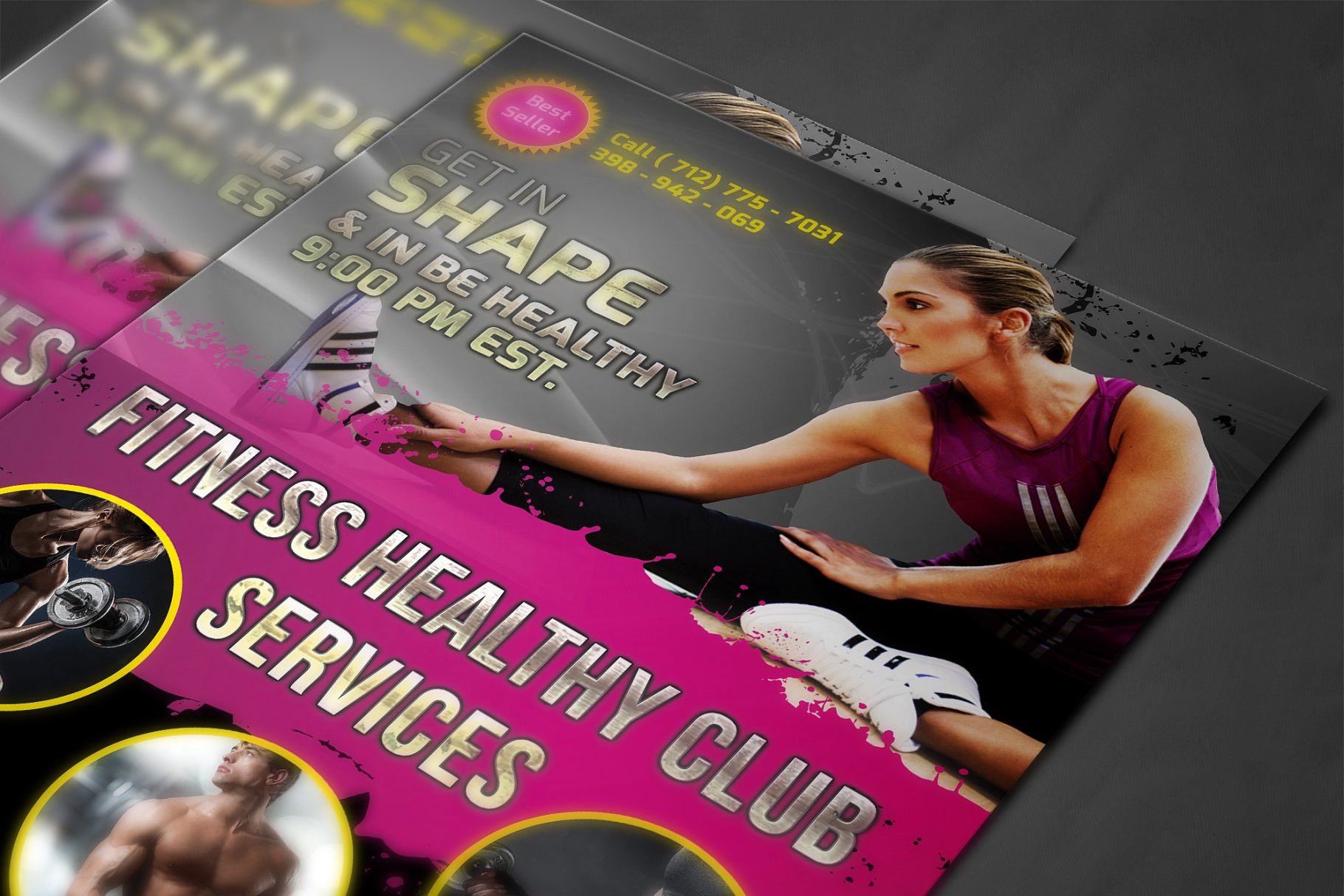 健身房俱乐部宣传传单模板 Fitness Flyer – Gym Flyer Templates插图(3)
