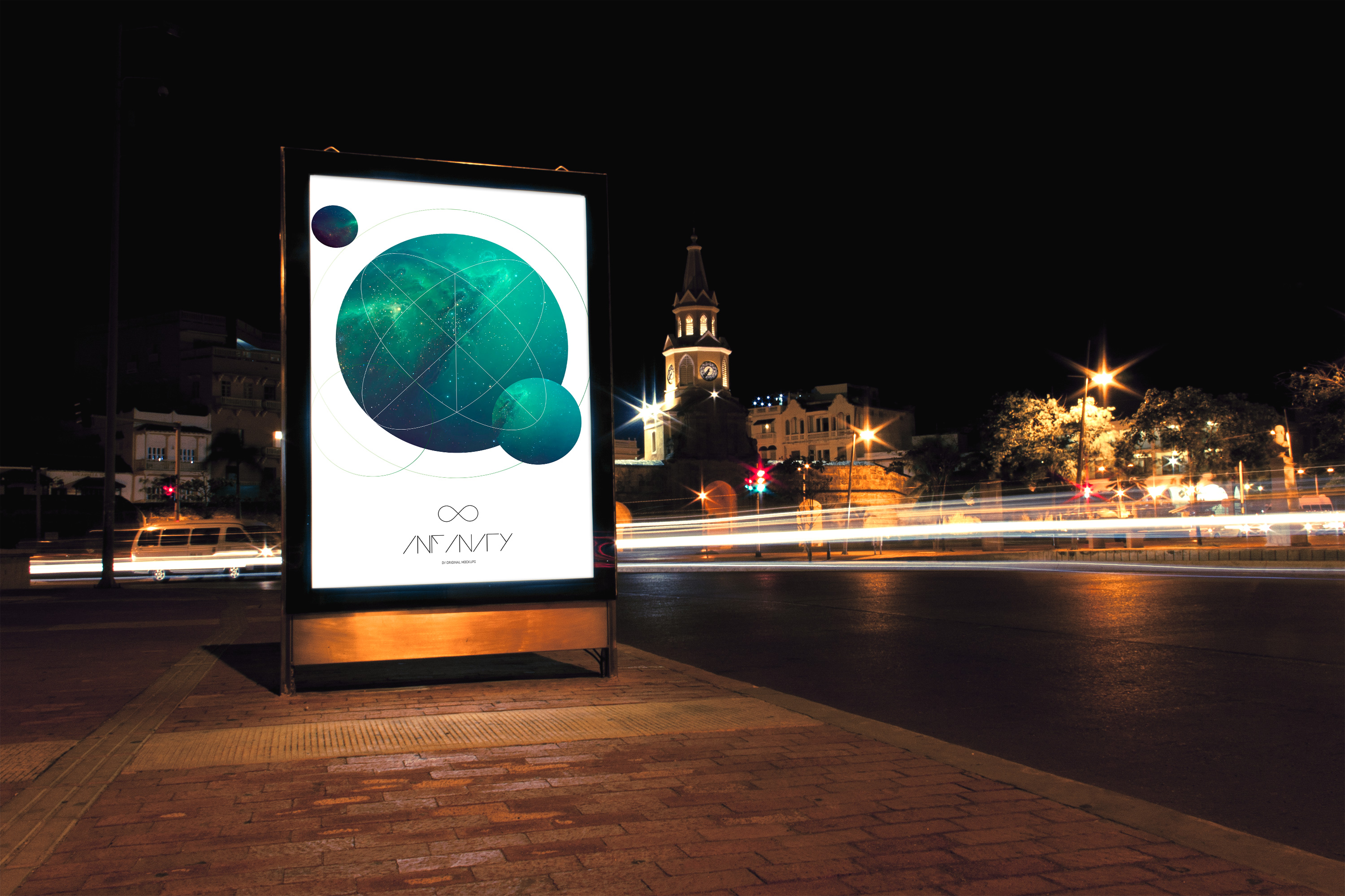 公路广告牌灯箱广告设计图预览样机模板02 Mupi Billboard Mockup 2插图
