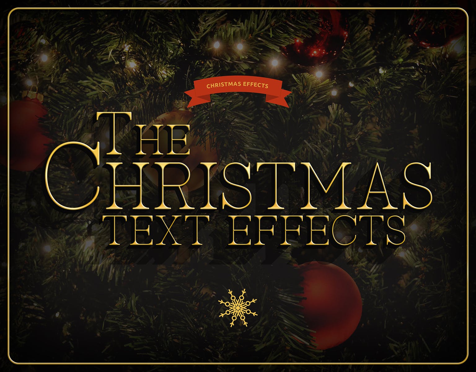 圣诞节主题海报文字样式PSD分层模板 Christmas Text Effects插图(5)