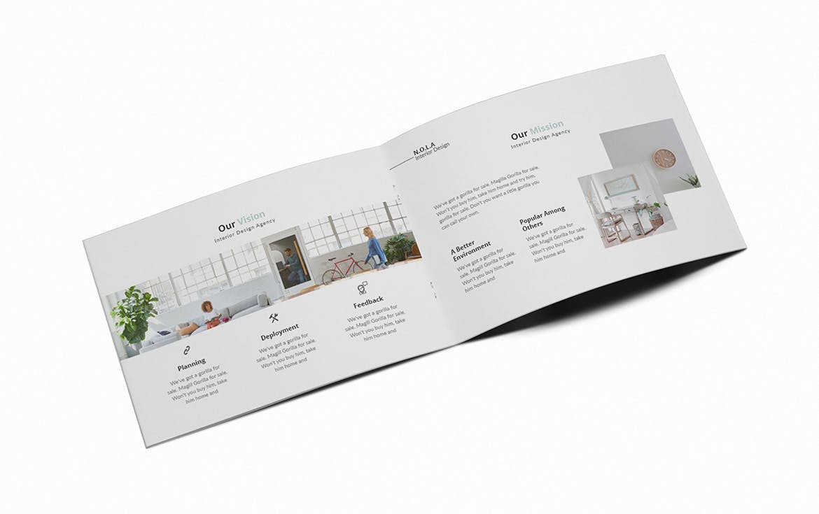 北欧装修风格室内设计A5规格画册设计模板插图(4)