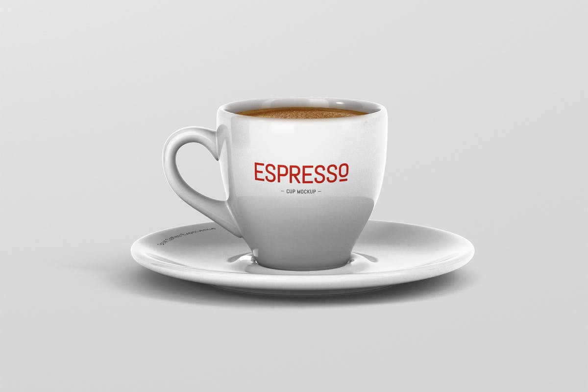 卡布奇诺浓品牌咖啡杯样机 Espresso Cup Mockup插图
