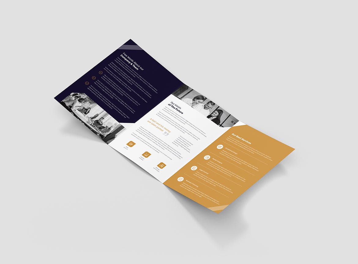 创意多用途企业简介三折页宣传单设计模板 Brochure – Creative Multipurpose Tri-Fold A5插图(4)