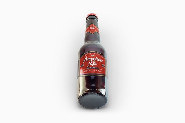 啤酒玻璃樽玻璃瓶外观保证样机 Beer Amber Bottle Mockup插图(3)
