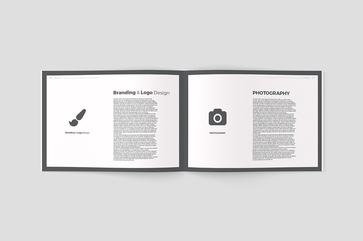 创意极简的黑白色调杂志手册模板下载[indd]插图(12)