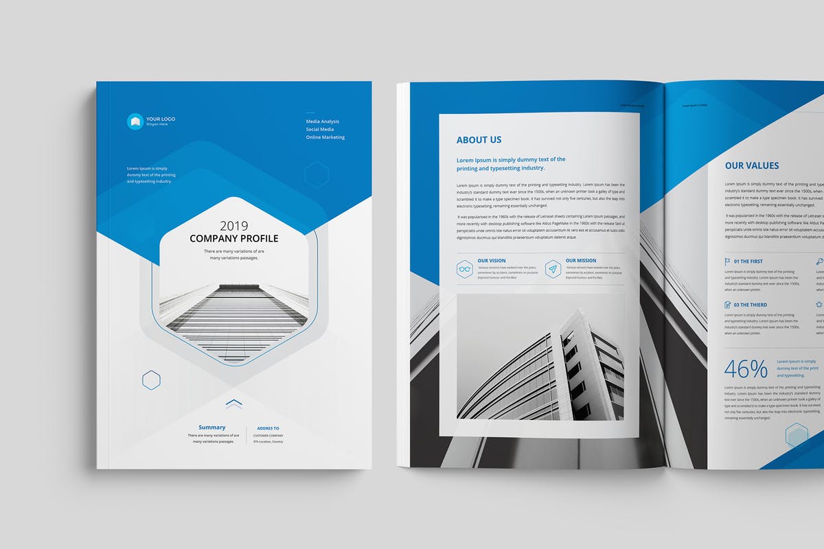 一套简约专业企业画册设计模板下载 Company Profile插图