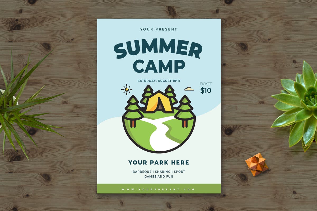 校园夏令营活动海报设计素材v1 Summer Camp Flyer vol.1插图