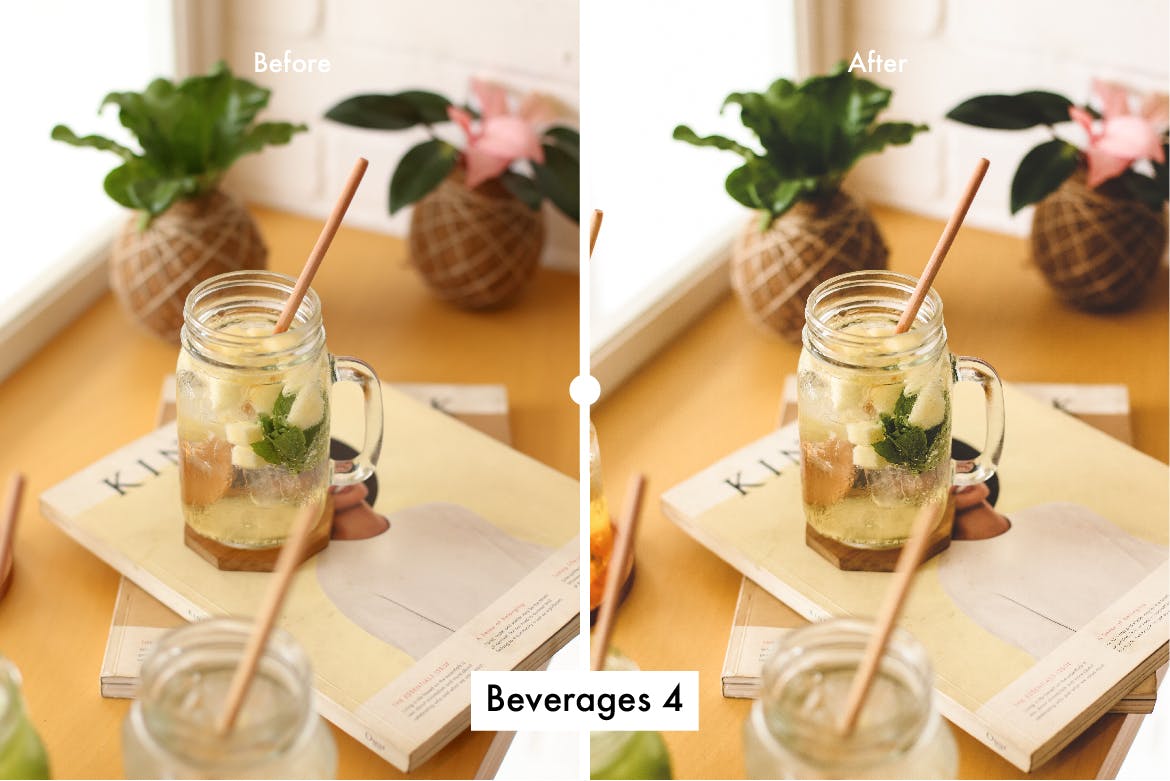 6款奶茶饮品摄影调色滤镜LR预设 6 Lightroom Preset for Beverages插图(4)