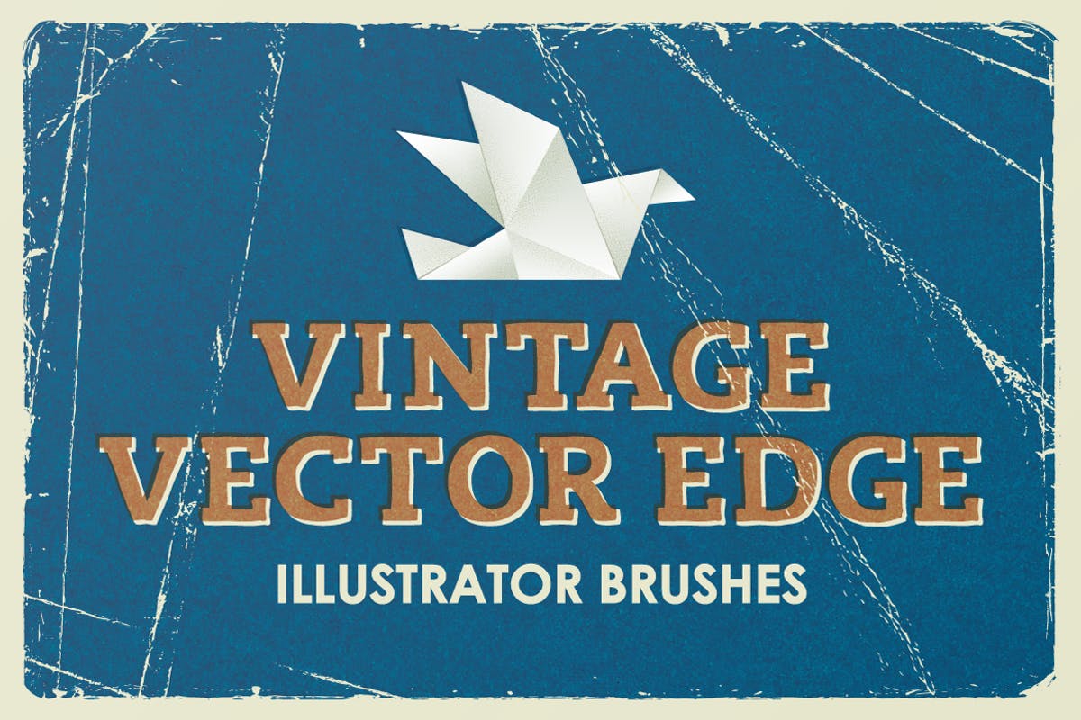 复古纸张折叠折痕边界AI笔刷 Vintage Vector Edge Brushes插图
