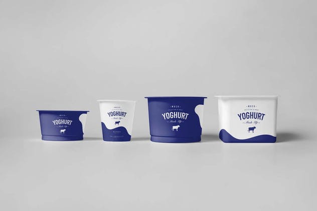 酸奶杯样机模板3 Yoghurt Cup Mock-up 3插图(5)