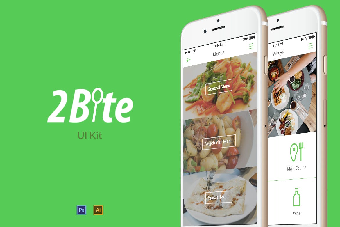 餐厅点餐APP应用UI设计套件 2Bite UI Kit插图