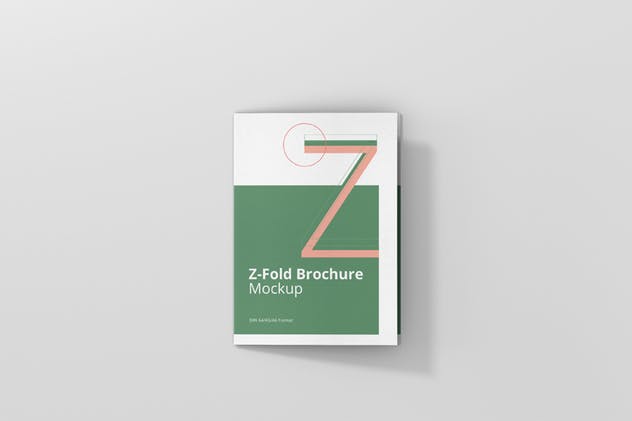 Z字母三折页宣传册样机 Z-Fold Brochure Mockup – Din A4 A5 A6插图(9)