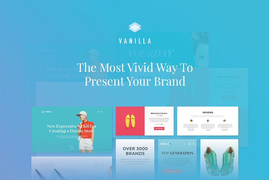时尚品牌产品网站UI模板 Mint Vanilla Essential UI Kit插图