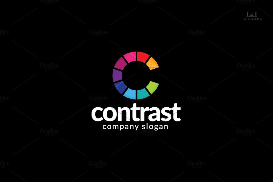 创意字母Logo模板系列之字母C Contrast – Letter C Logo插图(1)