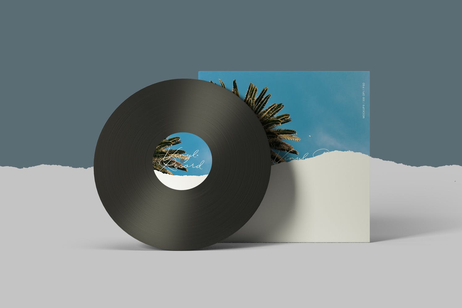 音乐CD唱片包装盒设计样机模板 Vinyl Record Mockups插图(7)