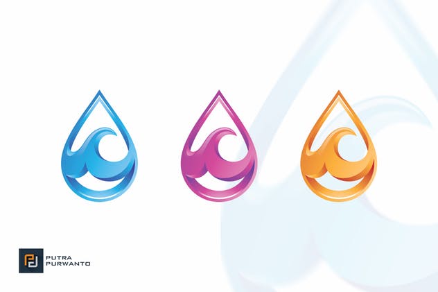 水滴图形创意Logo设计模板 Wave Drop – Logo Template插图(3)