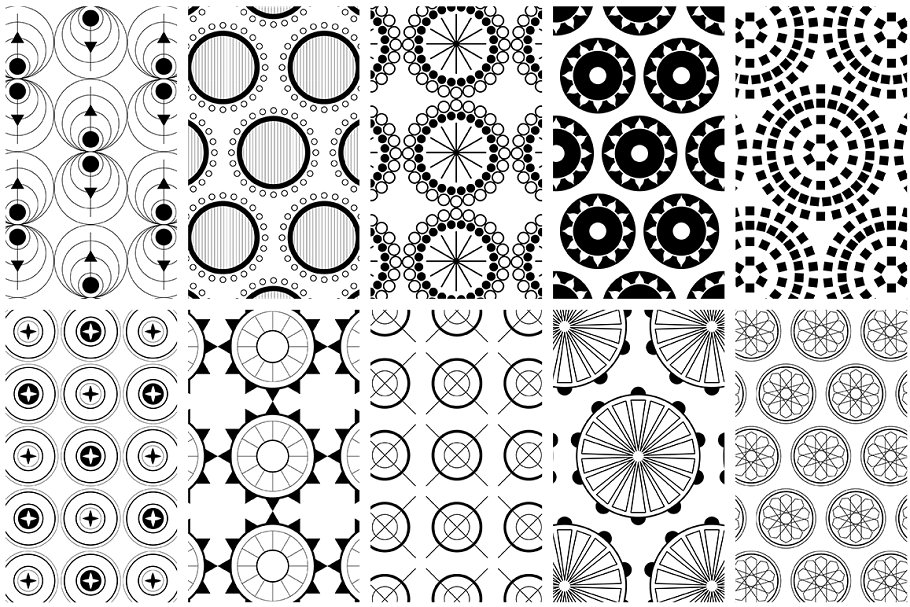 高端大气几何圆形图案纹理 Geometric Circles Patterns Set插图(6)