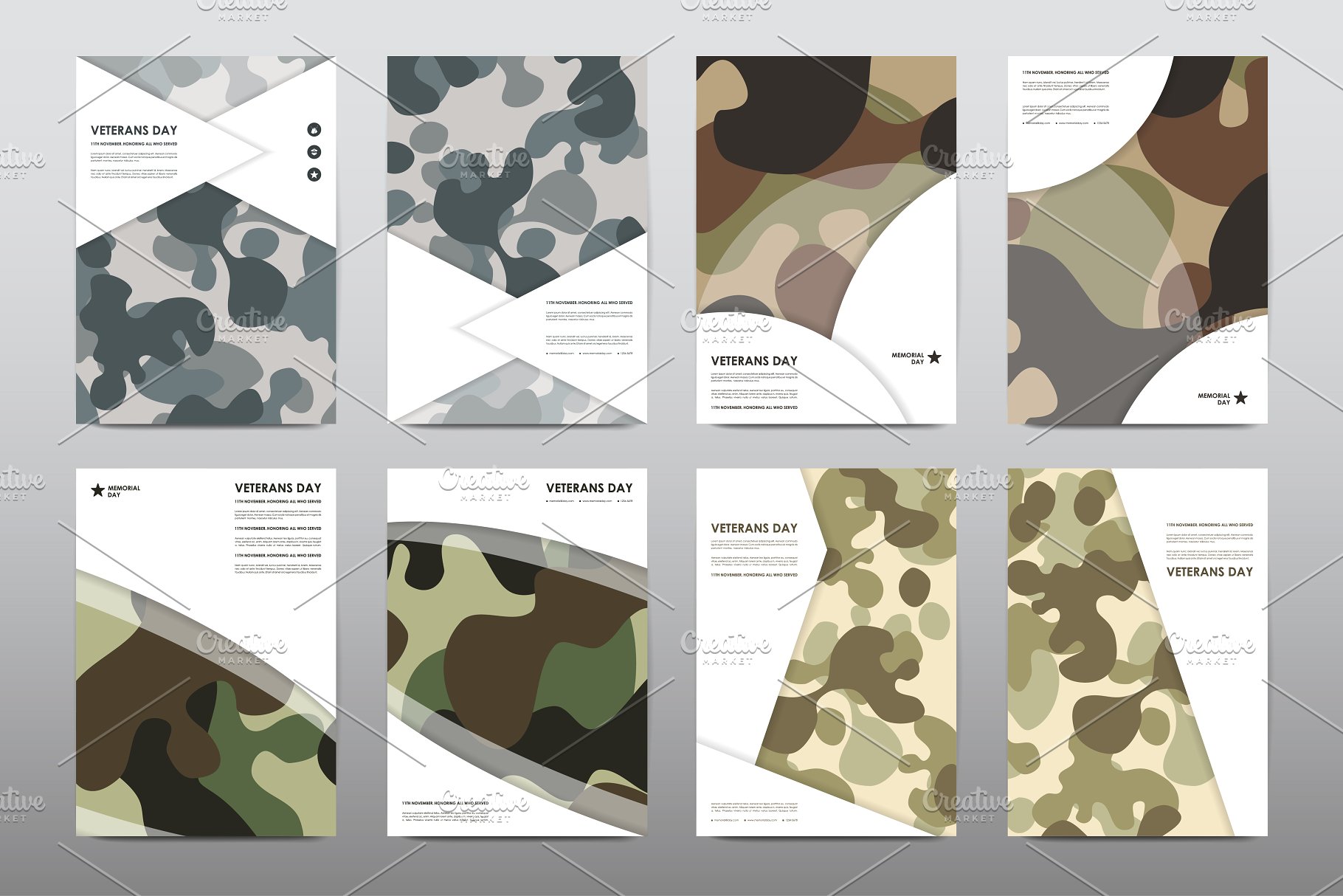40+老兵节军人宣传小册模板 Veteran’s Day Brochures Bundle插图(32)
