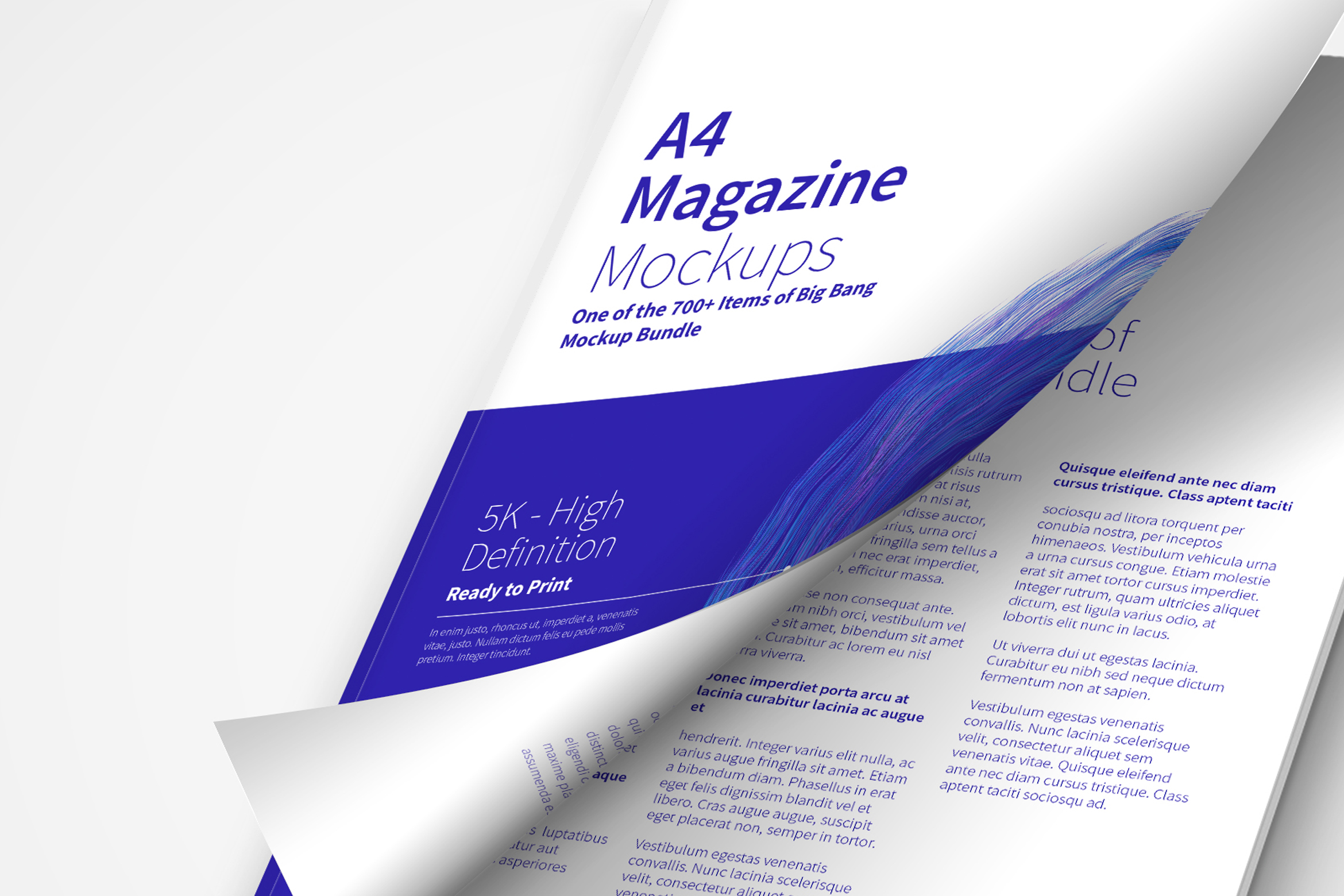A4规格杂志封面翻页效果排版设计预览样机 A4 Magazine Mockup Cover Opening插图(2)