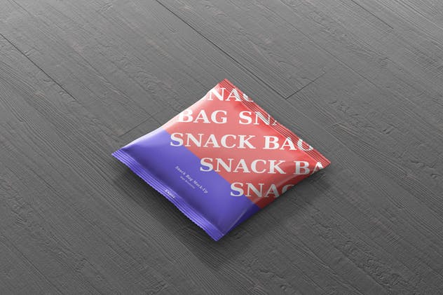 方形小吃/零食塑料袋包装外观样机 Snack Foil Bag Mockup – Square Size插图(6)