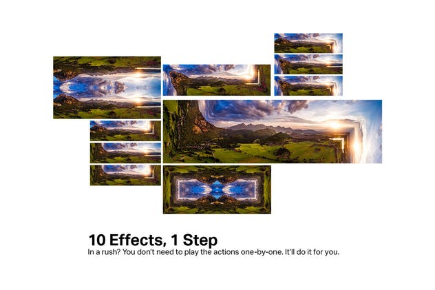 10款90度直角折叠创意效果照片后期处理PS动作 Inception – 10 Photoshop Actions插图(2)