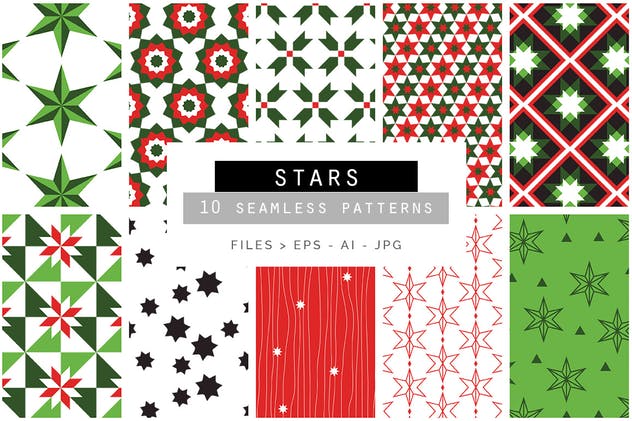 圣诞节节日氛围包装礼品纸张印花图案 Christmas Patterns插图(4)