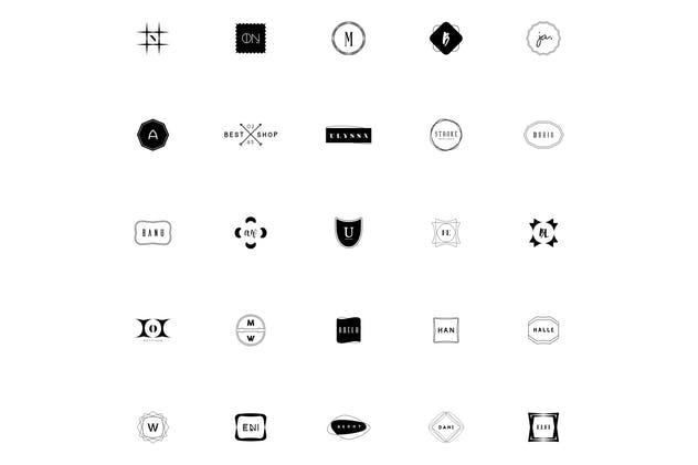 50款极简主义几何图形创意Logo设计模板V4 50 Minimal Logos Vol.4插图(2)