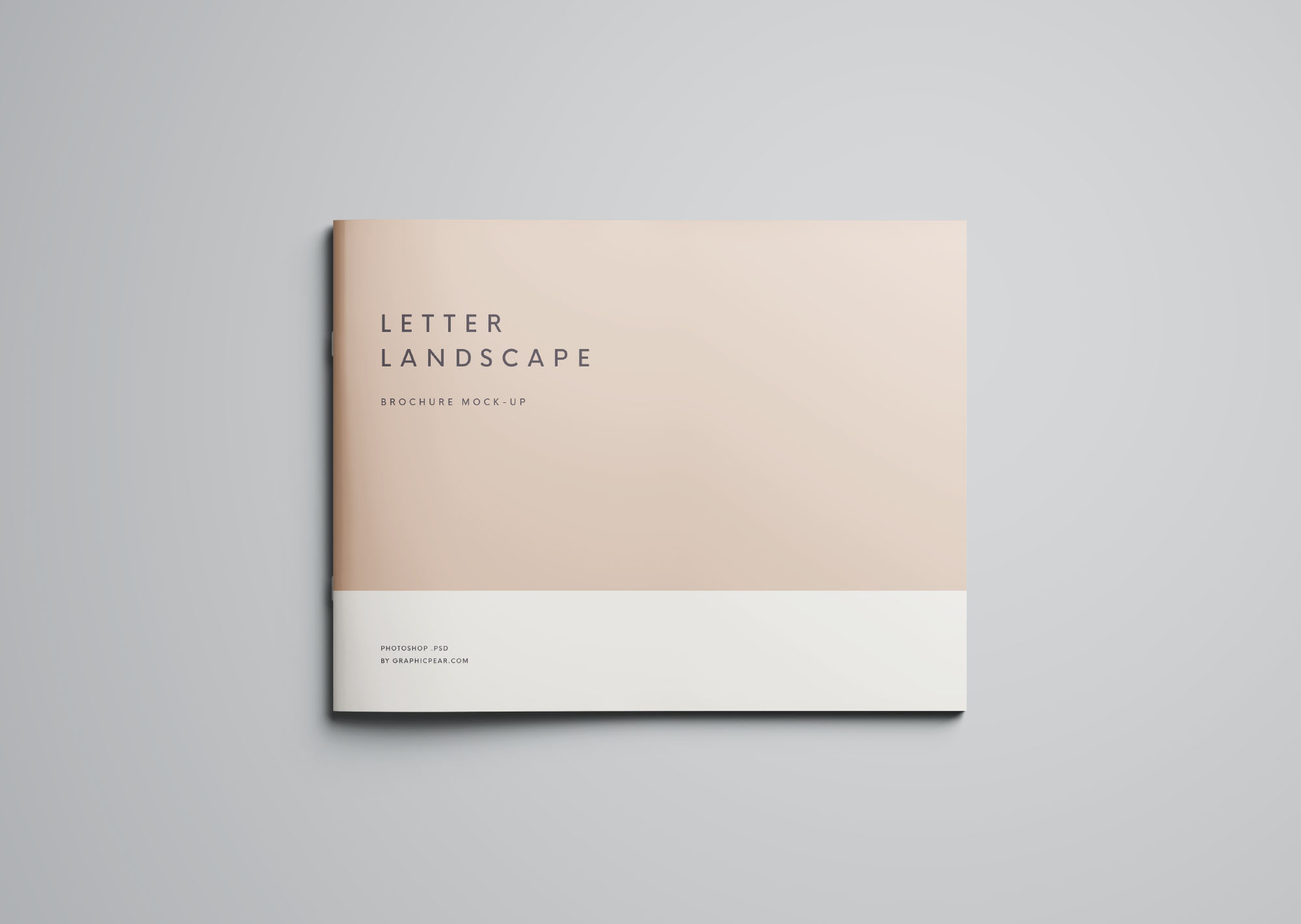 信纸尺寸规格横向小画册样机模板 Letter Landscape Brochure Mockup插图(1)