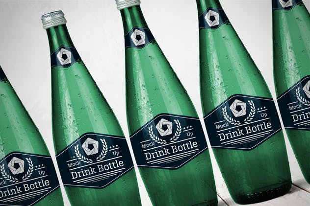 饮料玻璃瓶外观包装样机模板v2 Drink Bottle Mockup V.2插图(2)