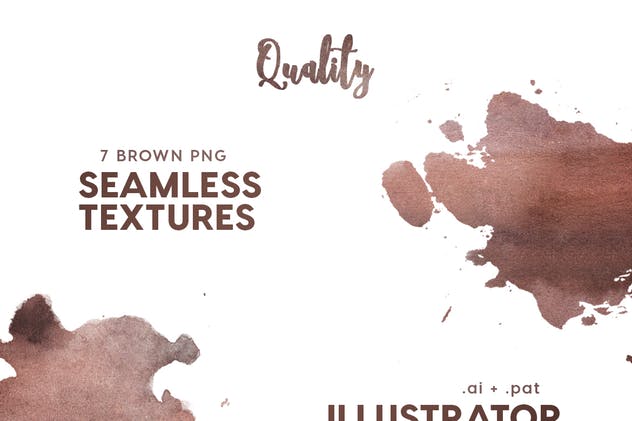 7款棕色水彩无缝纹理素材 Watercolor Seamless Textures – Brown Pack插图(3)
