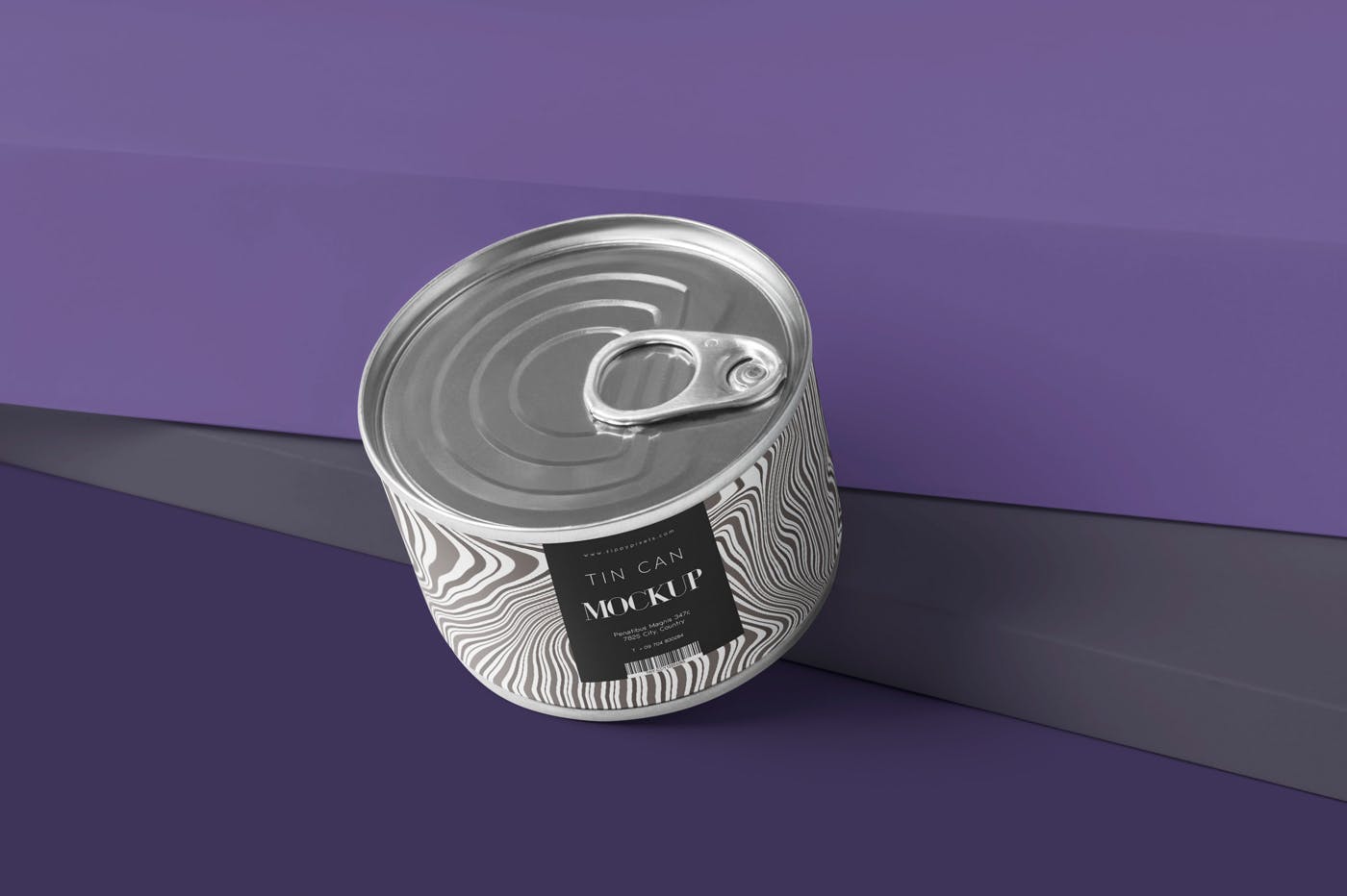 食品罐头外观设计效果图样机PSD模板 Small Food Tin Can Mockups插图(1)