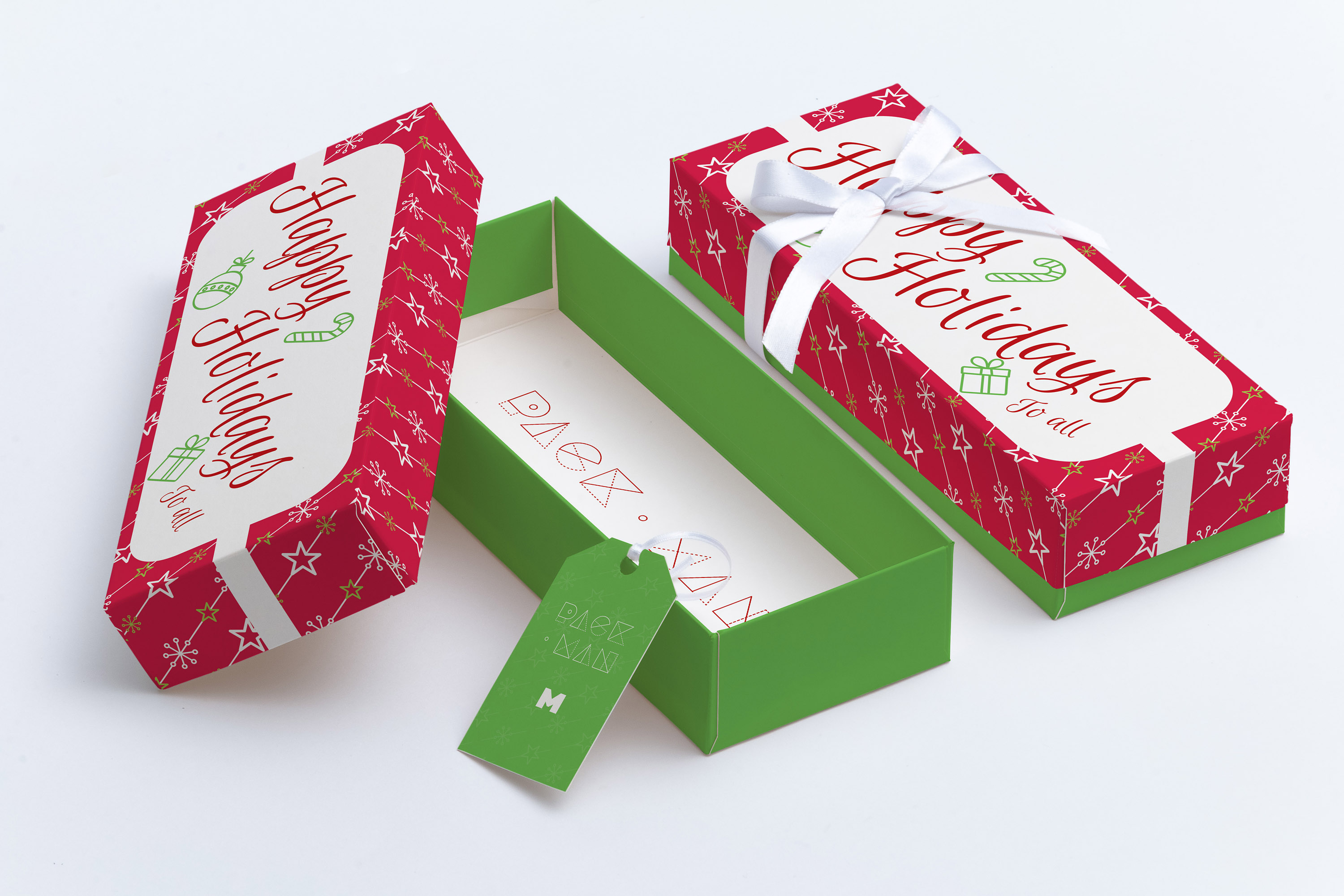 矩形礼品盒包装设计效果图样机03 Rectangular Gift Box Mockup 03插图