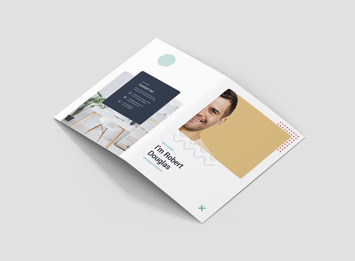 对折版式设计个人履历表设计模板 Brochure – Resume Bi-Fold插图(2)