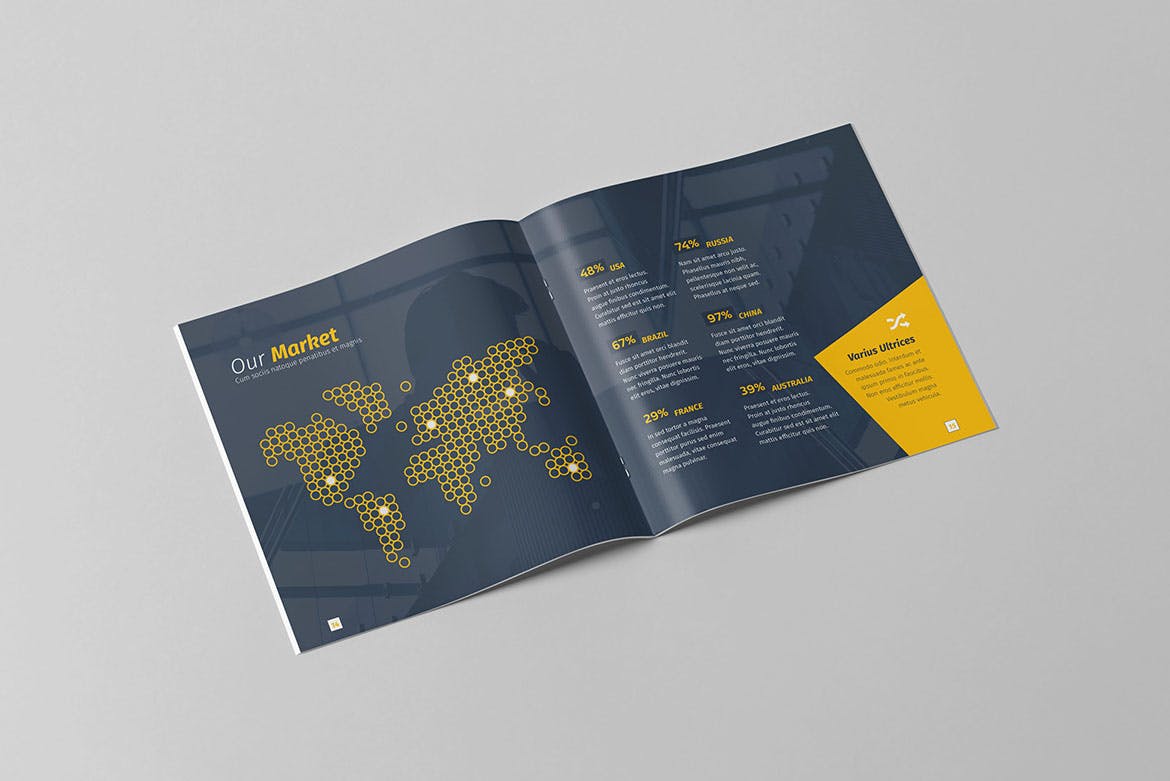高端方形商业/企业宣传册设计模板 Williams Business Square Brochure插图(7)