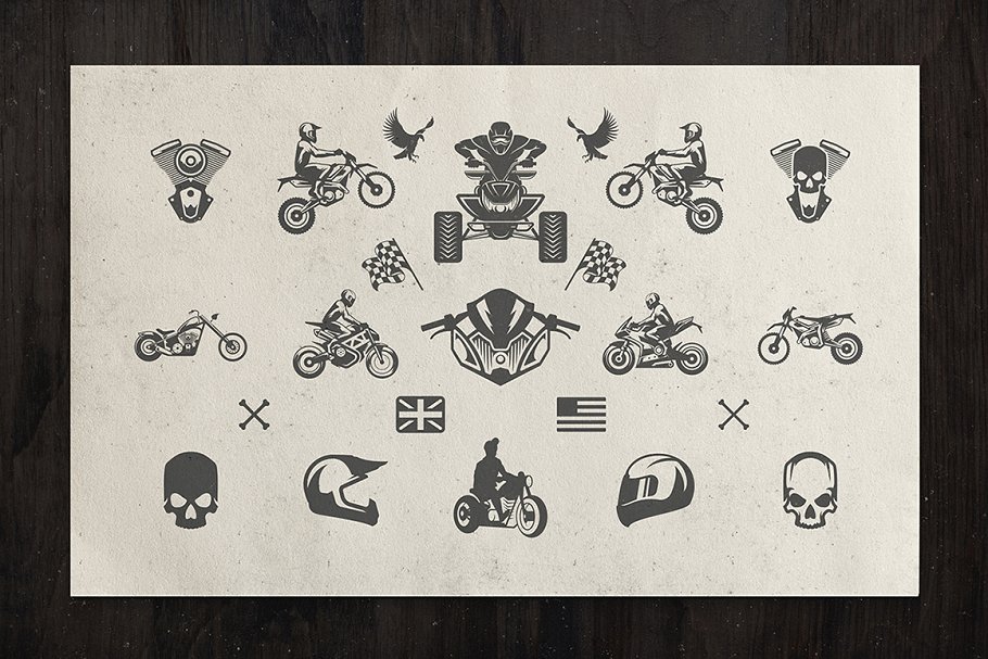 50款摩托车Logo标志和徽章模板 50 Motorcycles Logos and Badges插图(20)
