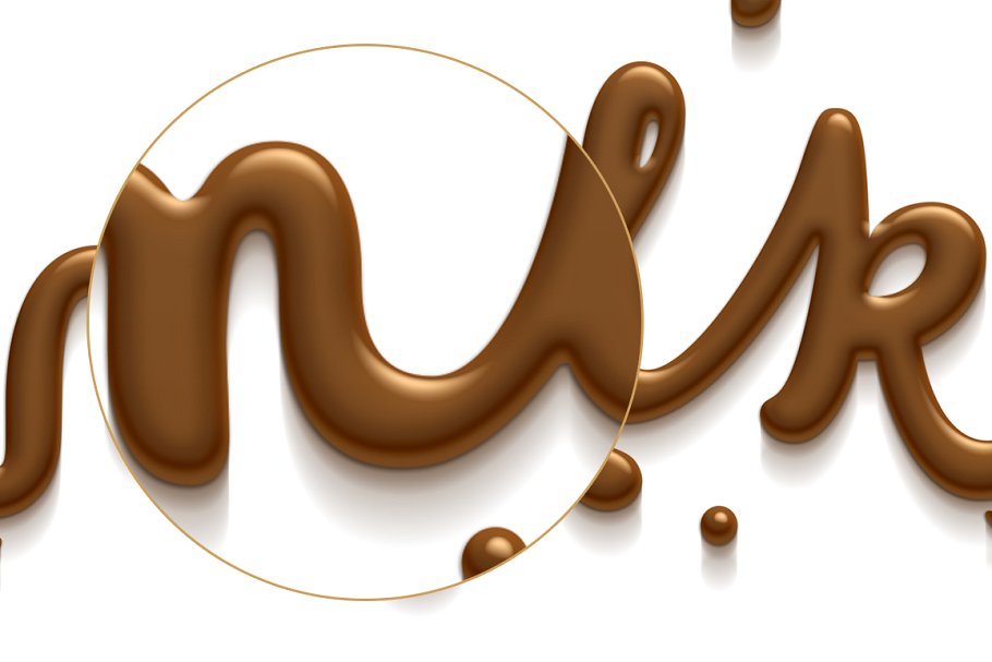 丝滑巧克力质感PS字体样式 Chocolate text effect插图(1)
