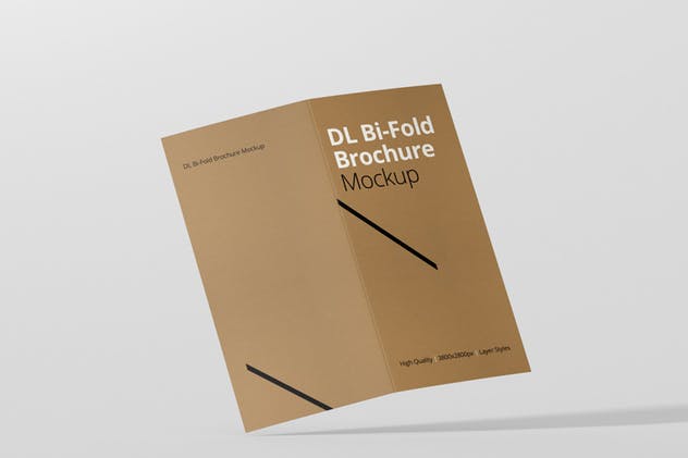 对折折页宣传小册样机 DL Bi-Fold Brochure Mock-Up插图(6)