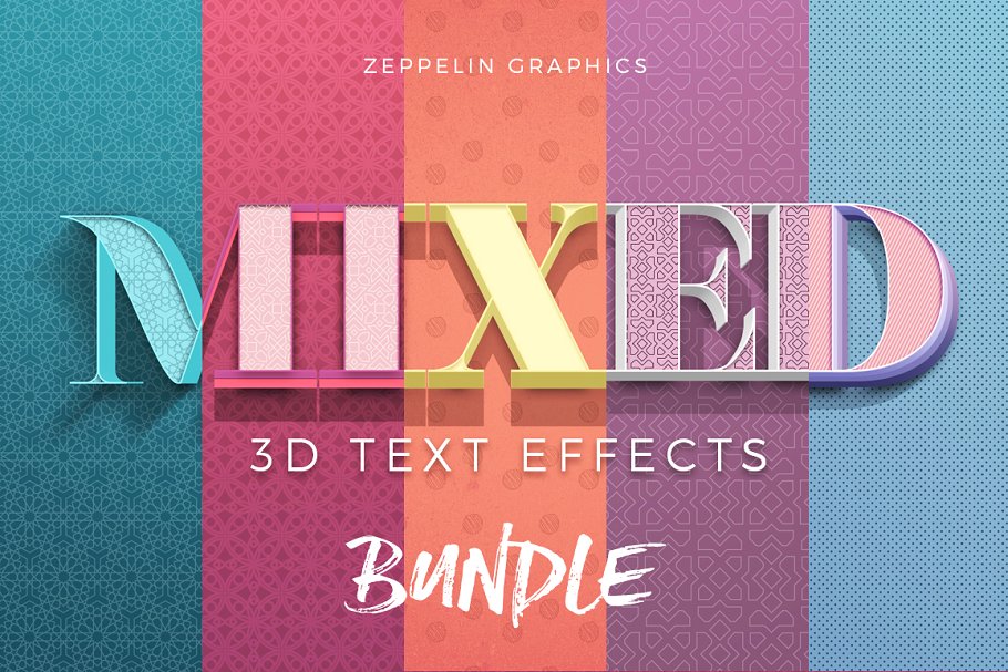 3D文本文字特效合集[1.05GB, 50种效果] 3D Text Effects Bundle Vol.3插图