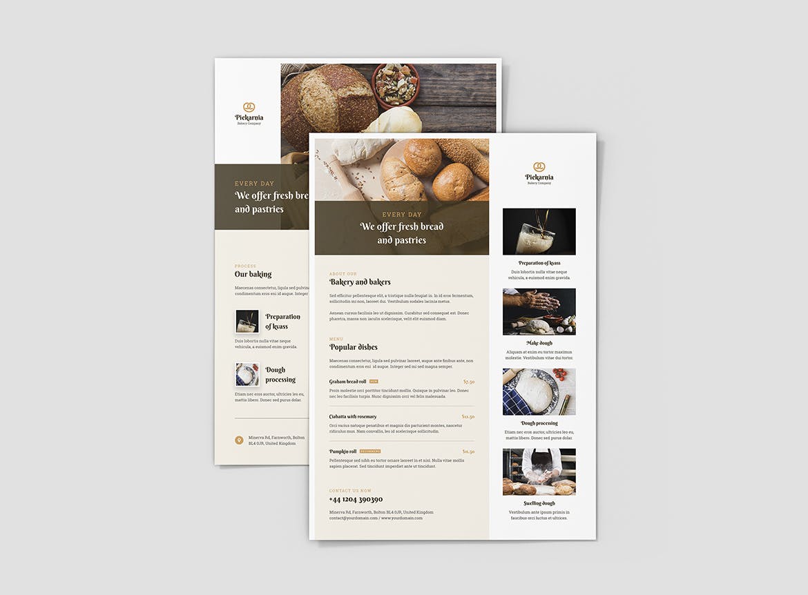 5合1面包店折页宣传单设计模板合集 Bakery – Brochures Bundle Print Templates 5 in 1插图(14)