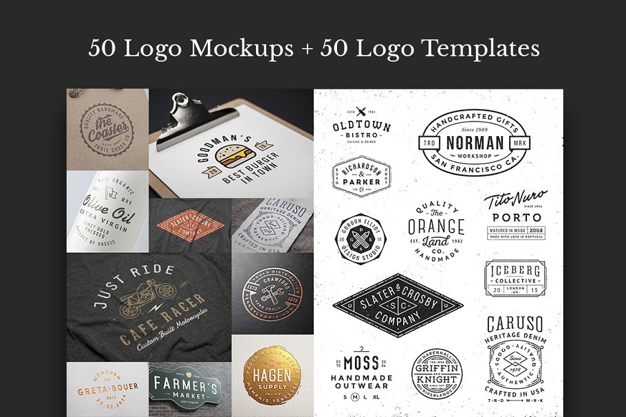 50+ Logo样机&模板合集[2.32GB] 50 Logo Mock-ups + 50 Logo Templates插图