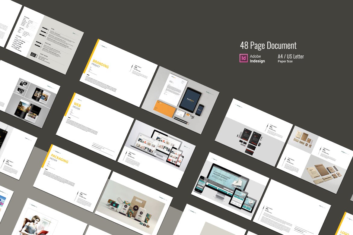设计公司设计案例展示画册设计模板 Graphic Design Portfolio Template插图(1)